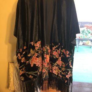 Black velvet Open cardigan